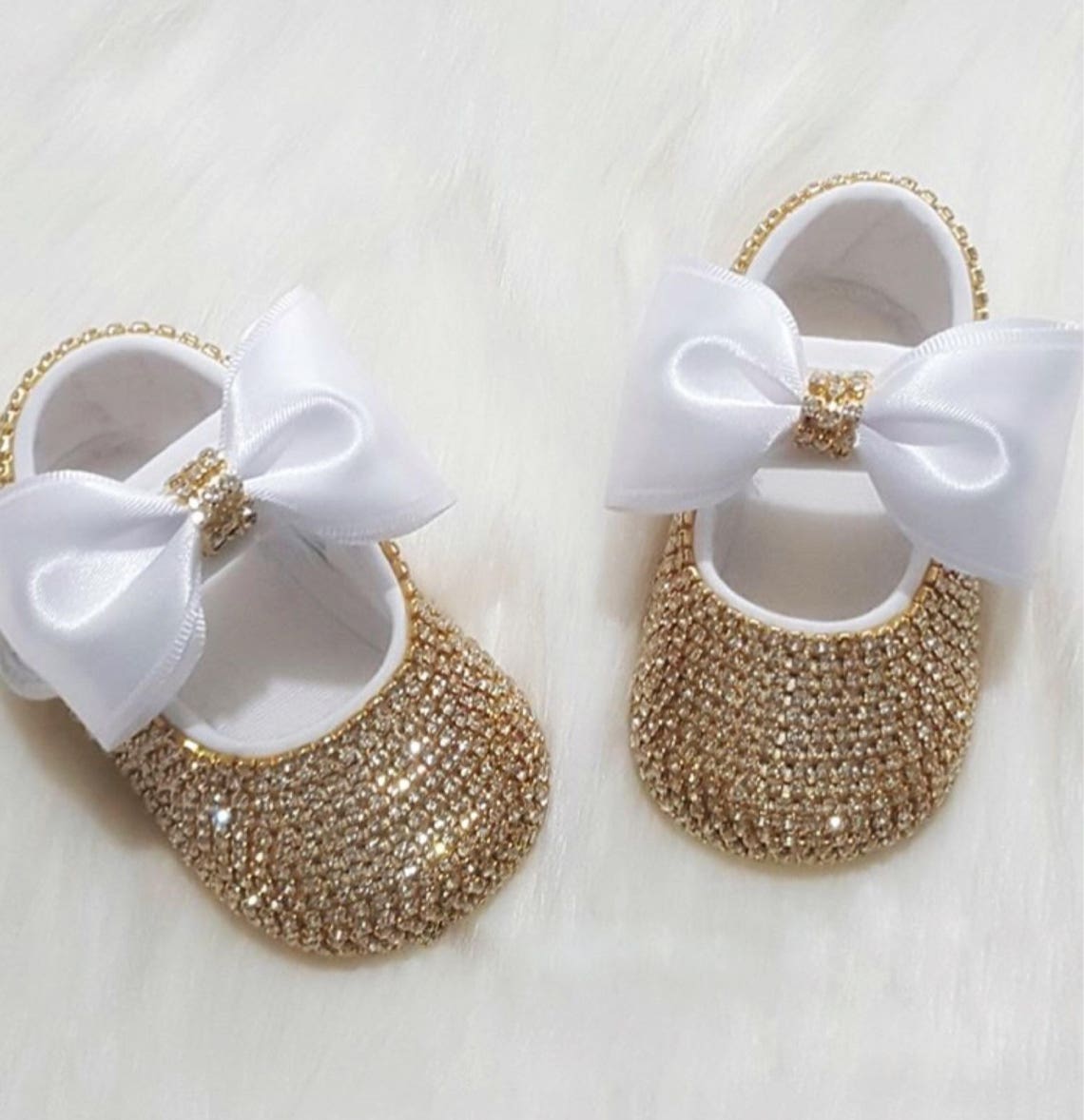 Sparkly Baby Shoes Gold Baby Girl Shoes Baby Girl Booties | Etsy