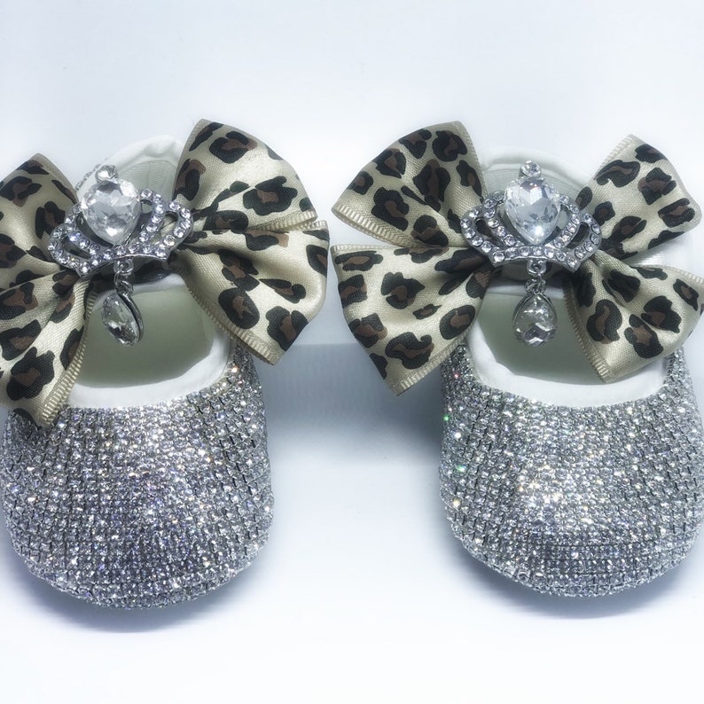 leopard baby booties