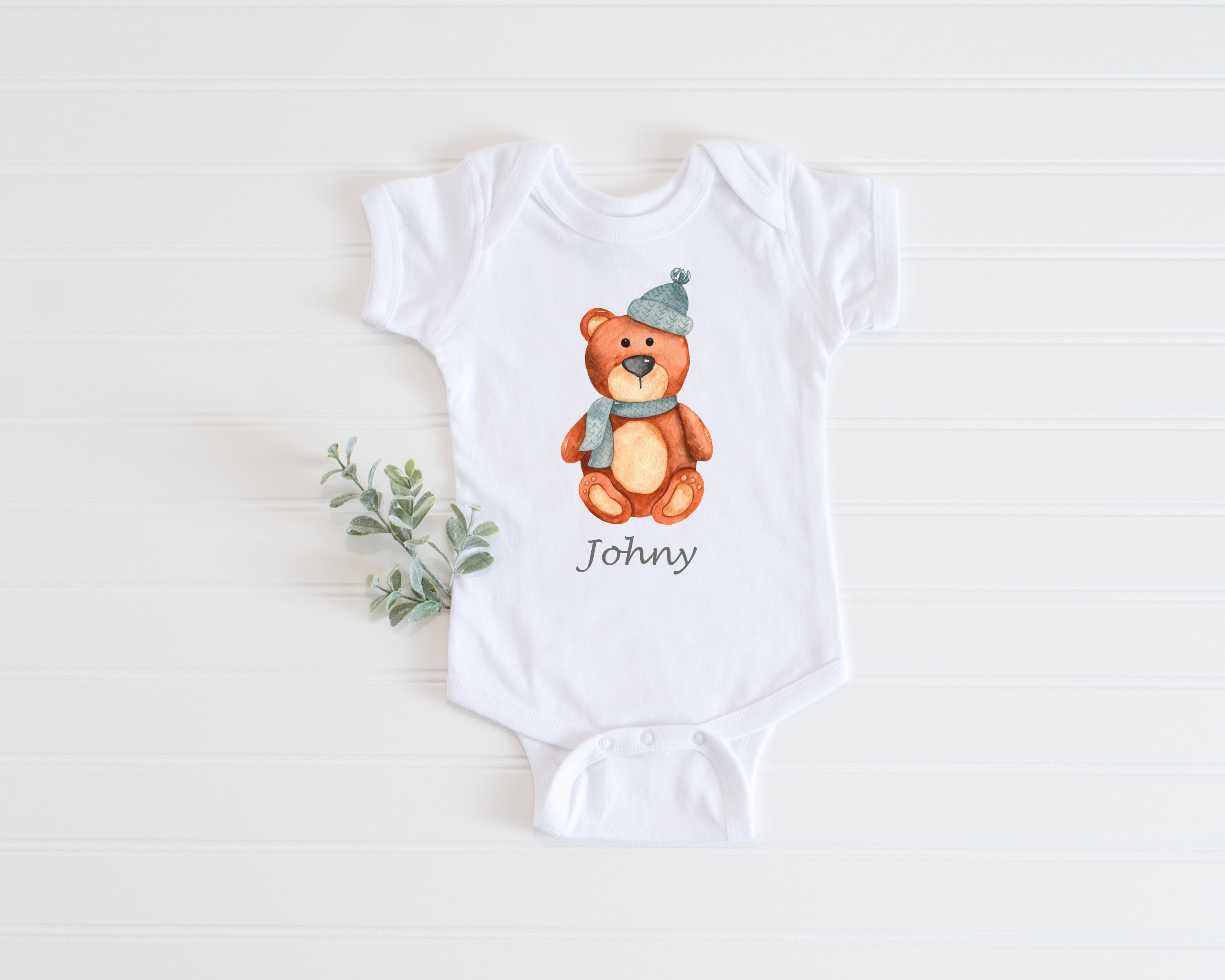 Teddy Bear Onesie Custom Baby Onesie Personalized Baby Etsy