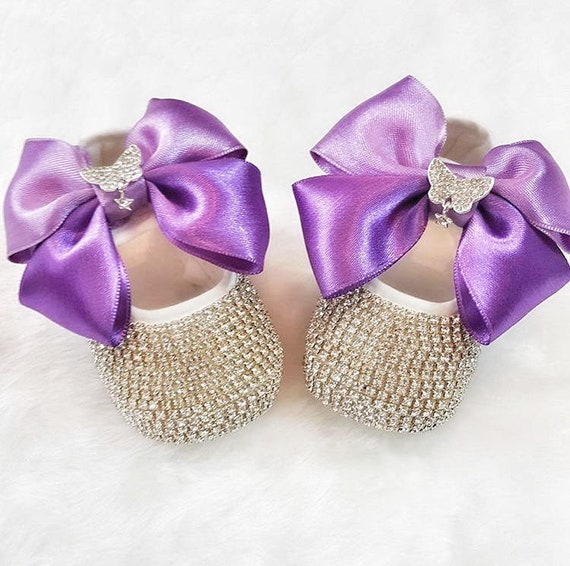 lilac baby shoes