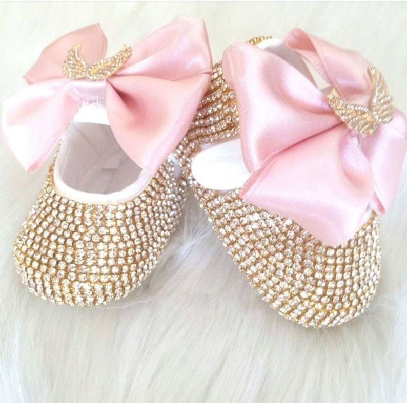 Swarovski Crystals Newborn Baby Shoes / Luxury Baby Gift / | Etsy
