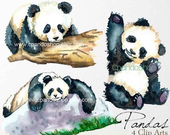 Panda Clipart / animal clipart / Baby Panda clip art and background /panda baby shower party idea/ Baby animals / INSTANT DOWNLOAD / art