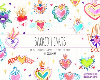 Sacred Heart Clipart Etsy