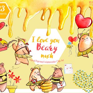 Valentine Clipart, Love Clipart, Valentines Day Clipart, COMMERCIAL USE, bear Clipart, Planner Accessories, Valentine Graphics, Love