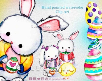 Easter clipart commercial use, easter bunny, easter candy, easter watercolor clipart, easter digital clip art, digital images easter invite