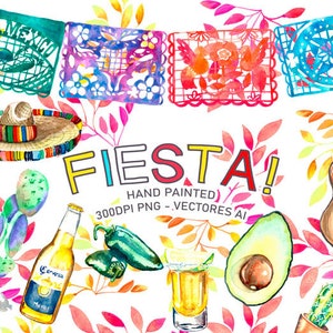 Fiesta Cute Digital Clipart, Spanish Mexican Clipart, Mexican Graphics, Cinco de Mayo Graphics, Sombrero Clip art, Fiesta Clip Art, Maracas
