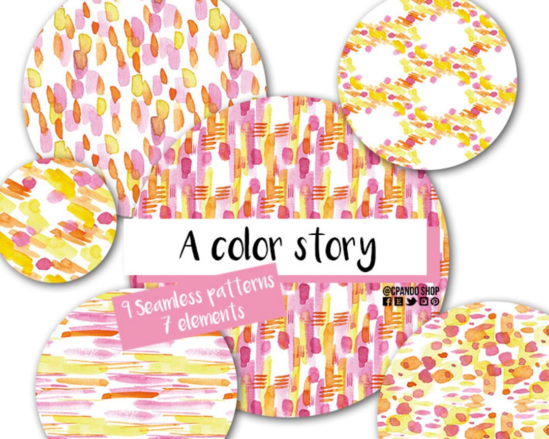 A Color Story, Seamless Patterns, Digital Papers and Individual ...