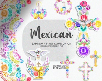 Baptism Mexican Invitation - First Mexican Communion - Baptism Party Invitation - Mexican Fiesta Baptism Invitation - Fiesta 5 de Mayo