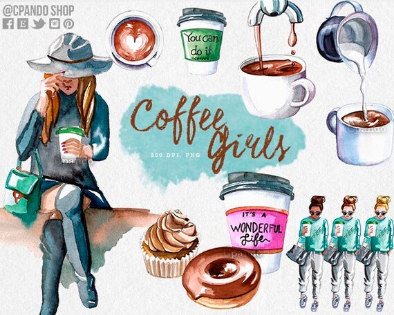 coffee girls girl boss clipart office clipart fashion etsy wedding planner business cards