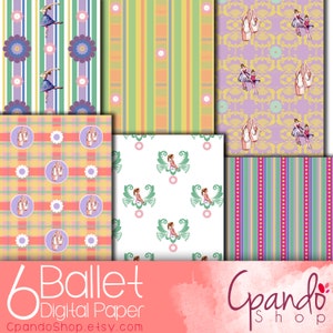 Ballet Dancer, 6 Digital Paper by CpandoShop