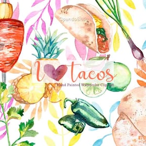 Taco clipart taco clip art mexican food clipart mexican fiesta invitations watercolor cinco de mayo clipart tortilla image 1