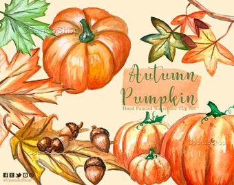 SALE!  Autumn Halloween Png Images with transparent background, leaves clip art, autumn clilp art, watercolor clip art, watercolor leaves