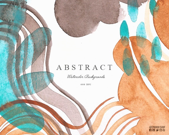Abstract Watercolor Backgrounds 600 Dpi Watercolor Hand Etsy