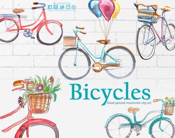 Bicycles Clip Art bicycles watercolor clipart hipster bicycles invitations diy bicycle watercolour bicycle wall art bicycle wall art