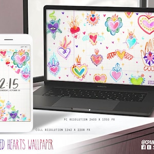 Cellphone and computer mexican background, sacred hearts backgrounds JPG file for iphone and cellphone, computer wallpaper pattern