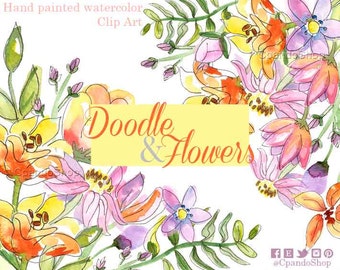 Watercolor clipart, Floral PNG, wedding bouquet, arrangement, bouquet, frames, digital paper, blue flowers, bridal shower, for blog banner