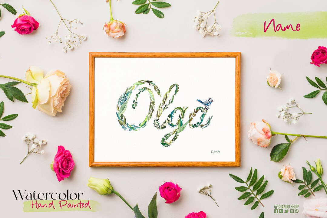 Personalized Name Print, Custom Name Art, New Baby Gift, Name Wall Art ...