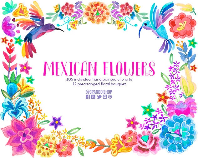 Flores de México flores mexicanas clip art invitacion - Etsy México Flores de México flores mexicanas clip art invitacion - Etsy México
