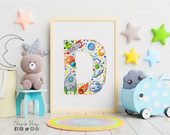 Letter D Wall Decor, Letter D Print, Letter D Poster, Letter D Wall Art, Letter D Sign, Letter D Monogram, Letter D Nursery Decor, Initial D