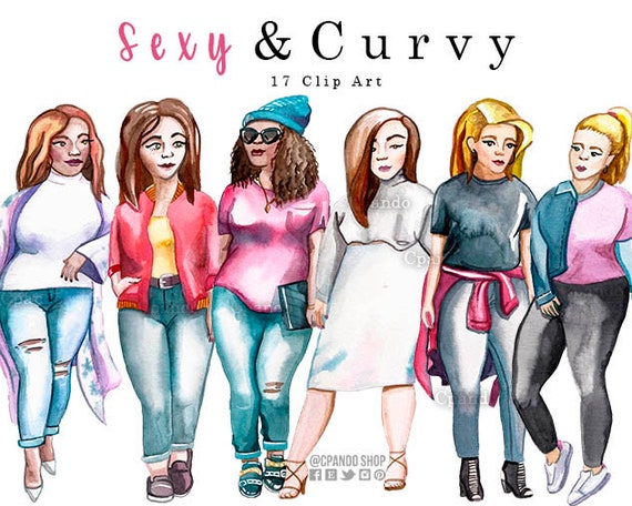 Stearinlys kål Byttehandel Sexy and Curvy Plus Size Model Fashion Illustration | Etsy Hong Kong