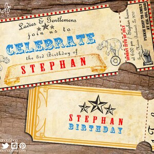 Circus Invitation. Circus Birthday Invitation. Circus Party. Vintage Circus Ticket - Printable Invitation. Circus Themed Party.