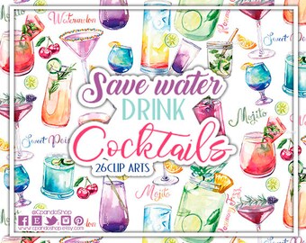 Drinks Clipart Set, Cocktail Clipart, Alcohol Clipart, Party Clipart, Friday Night Clipart, Planner Clipart, Bachellorette party bachelor