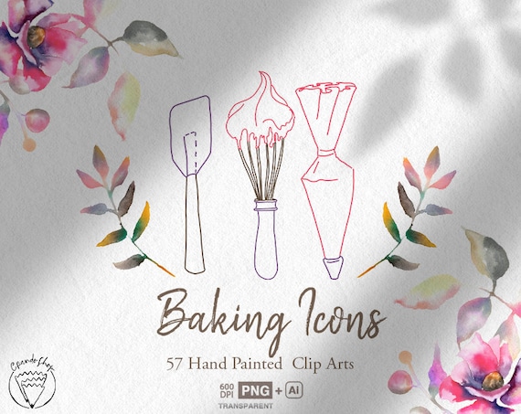 Watercolor Baking Clipart, Baking Supplies, Home Bakery Logo, Cooking  Elements, Culinary Clipart, Kitchen Utensils, Baking Tools Watercolor -   Denmark