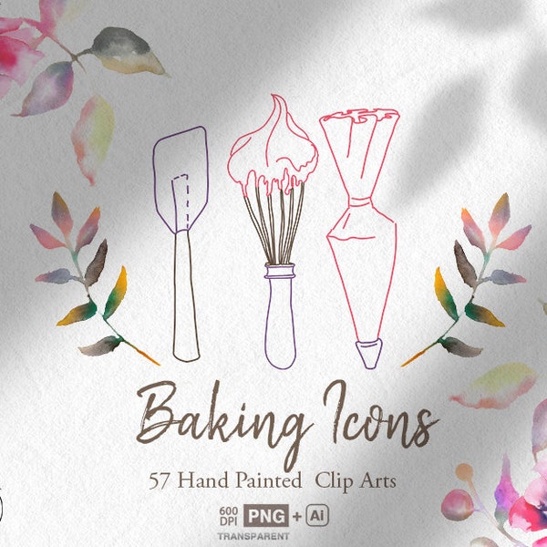 Hornear clip art, imágenes prediseñadas, PNG 600dpi y VECTOR para logotipo de panadería y repostería DIY Cocina  pastel utensilios de cocina