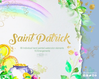 St. Patricks Day, Watercolor Saint Patrick's Day Clip art, Shamrock Clipart, Saint Patricks, Shamrock, Green, Pattie's Day Images