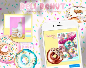 Donut, Yummy Donut Party, Doughnut, Donut Sprinkle Clip Art - Instant Download