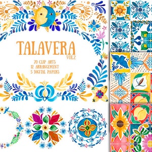 Talavera digital paper 5 de mayo clip art mexico invitations fiesta clipart fiesta cinco de mayo fiesta digital paper watercolor clip art