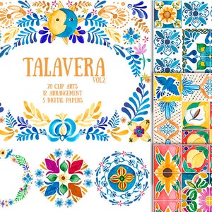 Talavera digital paper 5 de mayo clip art mexico invitations fiesta clipart fiesta cinco de mayo fiesta digital paper watercolor clip art