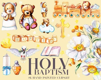 Baptism / First Communion Teddy Bears  holy spirit, holy oil, bible, cute baptism frames  patterns scrapbooking invitations