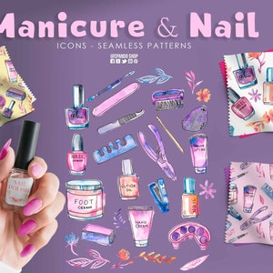 Nail it! Manicure watercolor clipart, Manicure png, Beauty Clipart, Nail Art Clipart, Manicure Graphics, Spa , PNG file, nail polish clipart