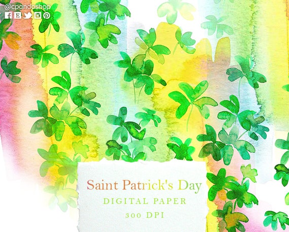 San Patricio, Fondos en Acuarela, San Patricio, Papel Digital