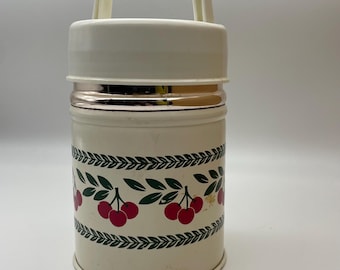 Vintage Cherry Henkelmann  Eisbombe, Thermobehälter mit Tragegriff, Henkelmann Metall