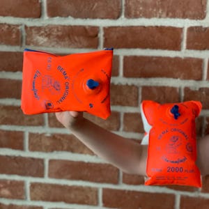 Swim wing bag, wet bag, toiletry bag, bikini bag, UPYCLING
