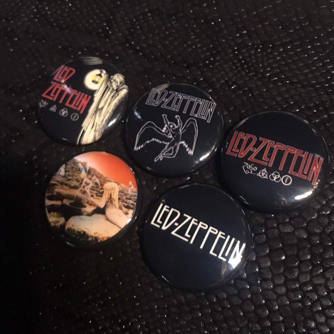 5 Pack Led Zeppelin Badge Button Set Etsy
