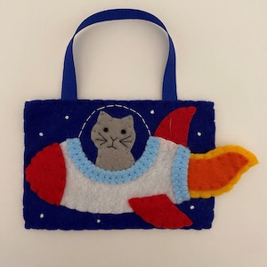 Filz RaketeKatze Ornament