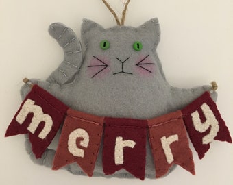 Felt MerryCat Ornament