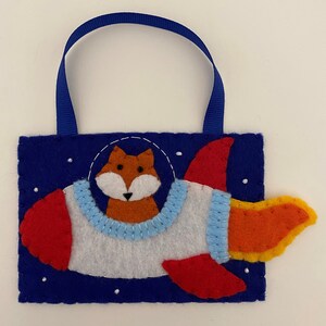 Filz RocketshipFox Ornament