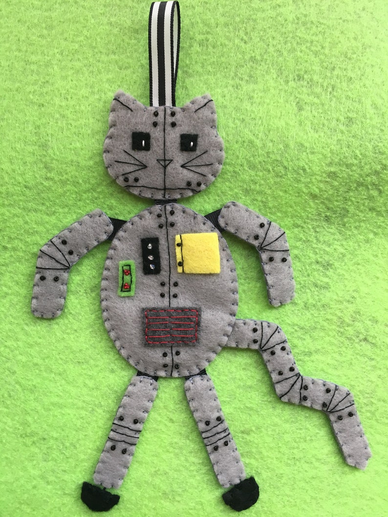 Felt RobotCat Ornament