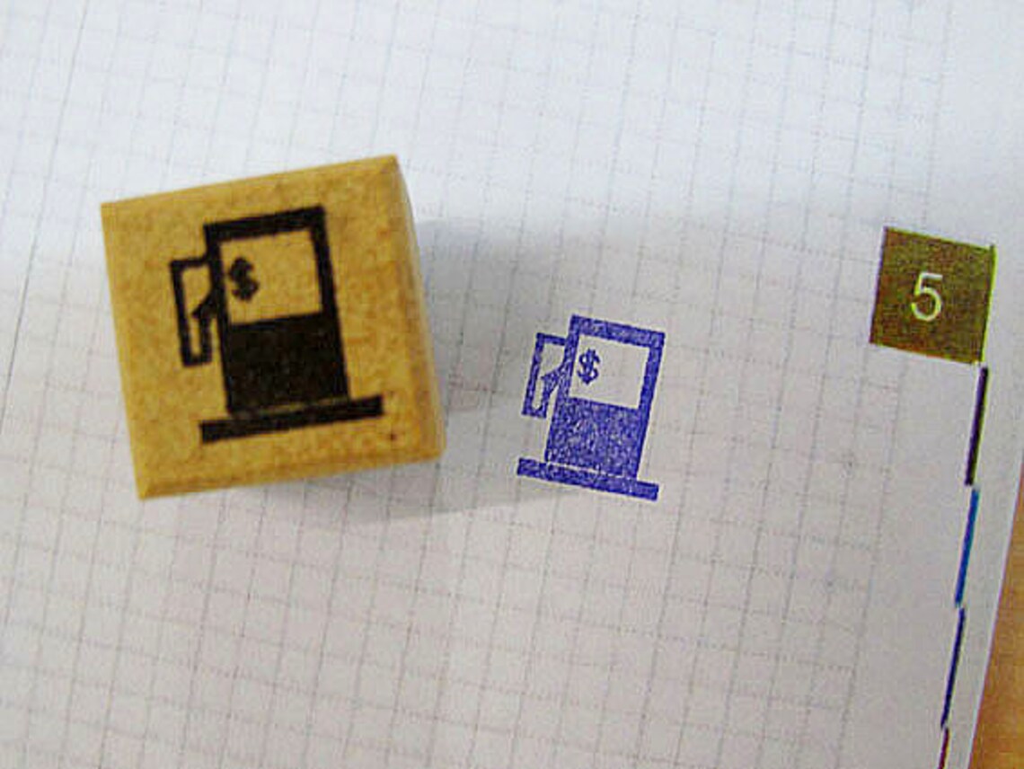 Planner Stamps Gas Station Stamp Gasoline Motif Hobonichi Etsy