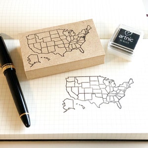 amerikanische Karte, Karte, Planerstempel, Reisestempel, Erdstempel, süßer Stempel, Zeitplanstempel, süßes Briefpapier, süßer Stempel, Reisen, Planer, Bullet Journal