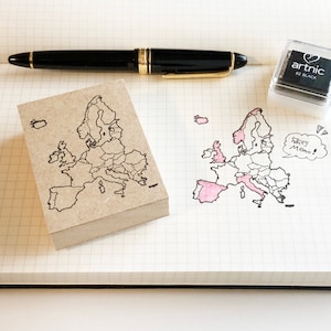 carte européenne, carte, tampon planificateur, tampon de voyage, tampon terre, tampon mignon, tampon d'horaire, papeterie mignonne, tampon mignon, voyage, planificateur, bullet journal
