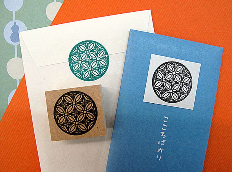 Japanese Rubber Stamp for FilofaxPostCardtiny Etsy