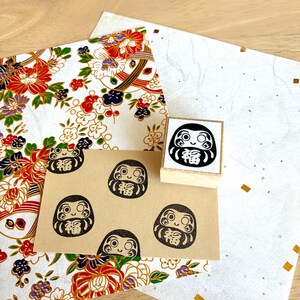 Daruma Wish Stamp, Japanese Planner Stamp, Good Luck Charm image 4