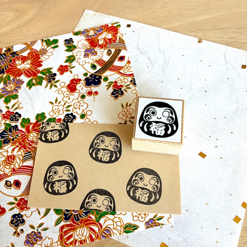 Daruma Wish Stamp, Japanese Planner Stamp, Good Luck Charm image 4