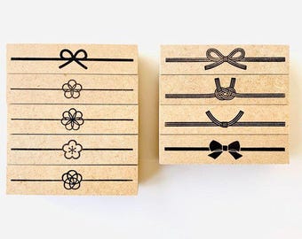Mizuhiki Knot Rubber Stamp, Ribbon Bow Stamp for Journal, Planner, Card Decoration