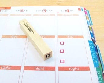 Planner stamps, hobonichi stamps, erin condren stamps, filofax stamp, check box stamp, frixion stamp, Check box/Check mark stamp